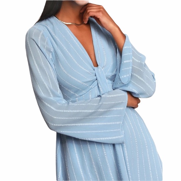 Lulu’s Million Reasons Blue Striped Mini D… - Picture 6 of 15